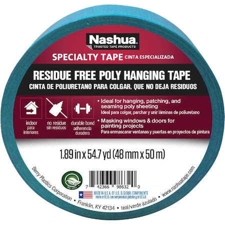 Nahua Nashua 48 Mm. x 50 M. 7 mil Teal Sheeting Tape 1542737